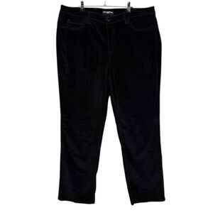Karl Lagerfeld Black Corduroy Pants Lightweight Ribbed 5 Pocket Size 18